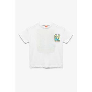 Tricou cu decolteu la baza gatului si design pe partea din spate imagine