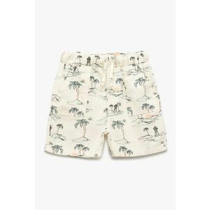 Pantaloni scurti din amestec de in cu snur in talie imagine