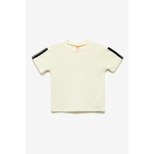 Tricou din bumbac cu decolteu la baza gatului imagine