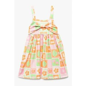 Rochie cu aplicatie funda si model tropical imagine