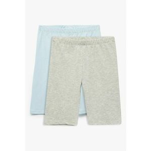 Set de colanti scurti cu model uni si talie elastica - 2 piese imagine