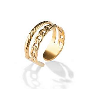 Inel ajustabil placat cu aur de 18K imagine