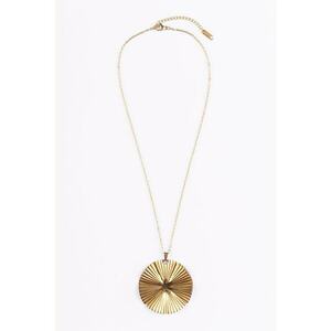 Colier placat cu aur de 18K cu pandantiv rotund imagine