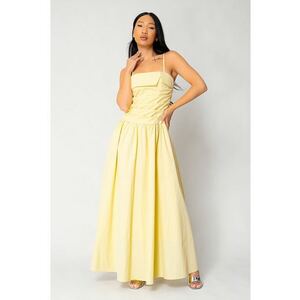 Rochie lunga cu bretele Light Yellow 17840 imagine