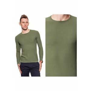 Pulover Barbati - Model PIQUE CREW KNIT - Croiala Slim Fit - Tricot Respirabil Din Bumbac - Moale Si Usor De Purtat - Marimea 2XL - Verde imagine
