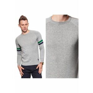 Pulover Barbati - Model RAGLAN KNIT - Bumbac Moale - Maneci Raglan - Croiala Regular Fit - Fara Inchidere - Marimea 2XL - Albastru imagine