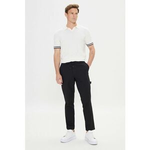 Pantaloni cu talie medie si snur in talie imagine