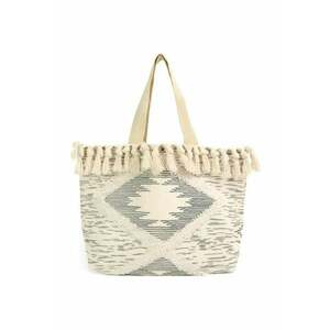 Geanta model Bonatti - bej - material poliester - dimensiune unica - design aztec cu franjuri imagine