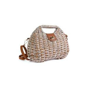 Geanta dama Sheila - bej - dimensiune unica - detalii metalice si ecologica imagine