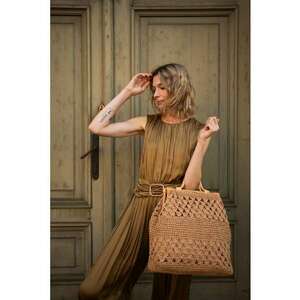 Geanta dama model Ellis - bej - sistem inchidere capse magnetice - dimensiune One Size imagine