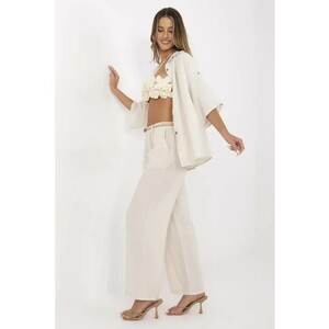 Pantaloni cu croiala dreapta si curea impletita imagine