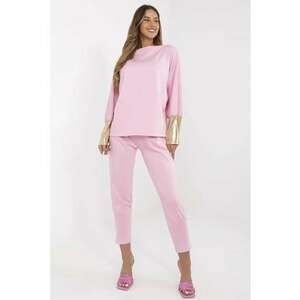 Set de bluza si pantaloni cu detalii metalizate imagine