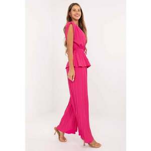 Set de bluza si pantaloni cu model cu pliuri imagine