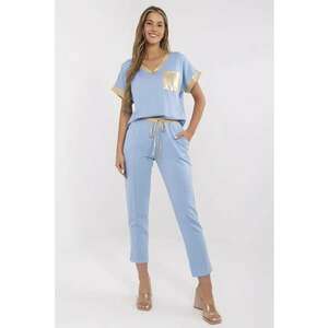 Bluza cu maneca scurta si pantaloni crop imagine