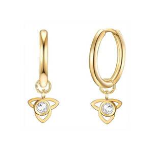 Cercei rotunzi placati cu aur de 18K imagine