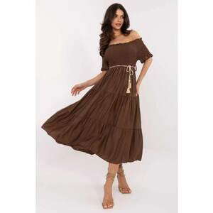 Rochie midi cu decolteu pe umeri imagine