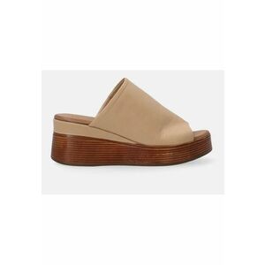 Papuci wedge de piele imagine