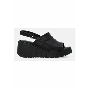 Sandale wedge din piele naturala cu velcro imagine