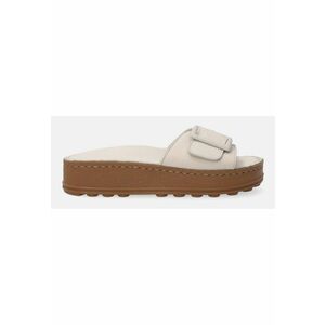 Papuci uni din piele cu platforma imagine