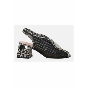 Sandal cu toc masin si animal print imagine