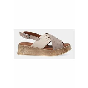 Sandale wedge din piele cuu catarama imagine