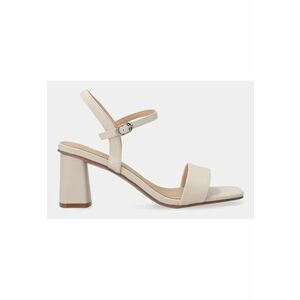 Sandale din piele naturala cu toc masiv imagine