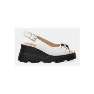 Sandale wedge din piele - imagine