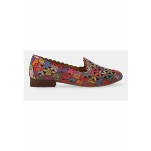 Mocasini cu model floral din piele imagine