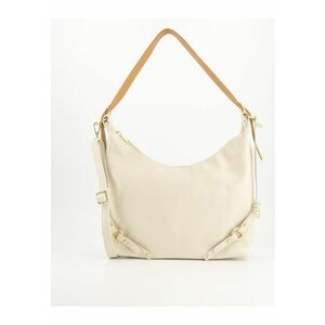 Geanta de umar - piele naturala - bej - 28x37x9cm - cu detalii aurii - cu manere si curea reglabile imagine