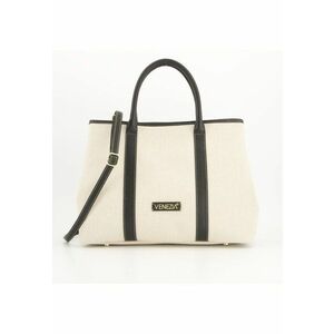 Geanta dama Shopper - bej - material sintetic - 28x37x14cm - curea detasabila 114cm imagine
