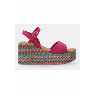 Sandale wedge din piele intoarsa imagine