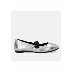 Balerini din piele cu aspect metalizat si bareta elastica imagine