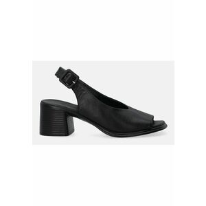 Sandale de piele cu toc masiv imagine