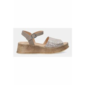 Sandale wedge din piele si model animal print imagine