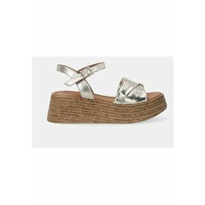 Sandale-espadrile cu aspect metalizat imagine
