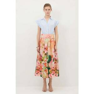 Fusta midi cu model floral imagine