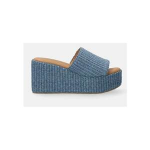 Papuci wedge din piele imagine