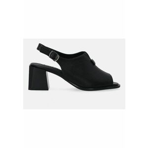 Sandale din piele cu toc masiv imagine