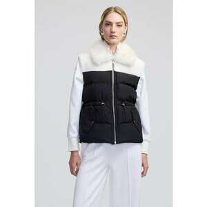 Vesta cu guler de blana sintetica cu talie ajustabila imagine