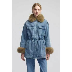 Jacheta din denim cu blana sintetica imagine