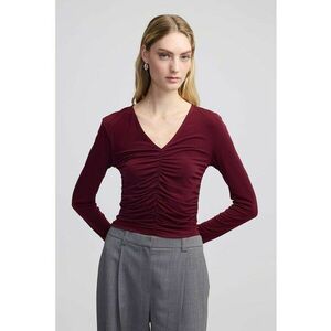 Bluza slim-fit cu fronseuri pe partea din fata imagine