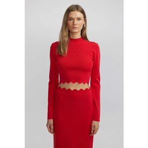 Pulover crop cu terminatie valurita imagine