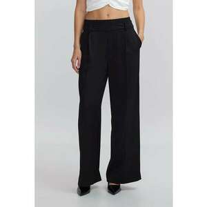 Pantaloni cu croiala ampla si banda dulba in talie imagine