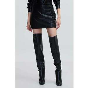 Fusta mini din piele ecologica cu model imagine