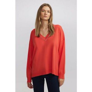 Pulover lejer cu decolteu in V si maneci cazute imagine