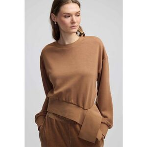 Bluza de trening cu terminatie asimetrica si maneci cazute imagine