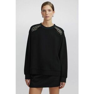 Bluza de trening cu margele si decolteu la baza gatului imagine