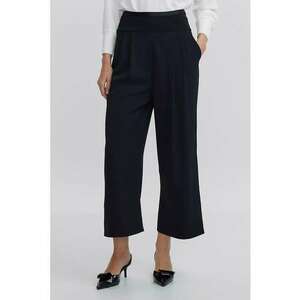 Pantaloni crop cu pliuri frontale si talie inalta imagine