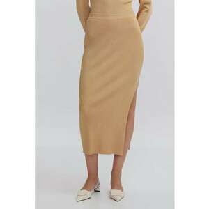 Fusta midi striata cu slit lateral imagine