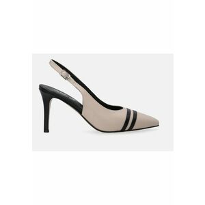 Pantofi din piele - cu toc stiletto si bareta slingback imagine